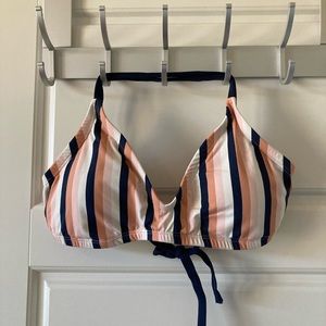 Carve Designs Tamarindo Bikini Top Navy Pink Stripe MD-D/DD